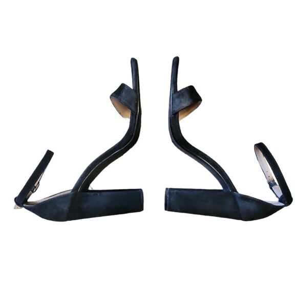 Steve Madden CARRSON BLACK SUEDE Open Toe Heels  10 - Picture 6 of 9